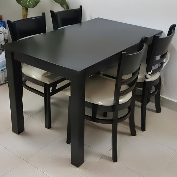 Thanh lý bộ bàn ăn cabin màu đen 4 ghế
