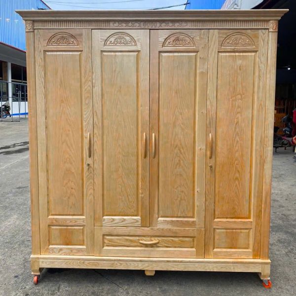 Tủ quần áo sồi 4 cánh sang trọng bền đẹp