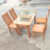 Bộ bàn ăn gỗ sồi mặt kính cao cấp giá rẻ