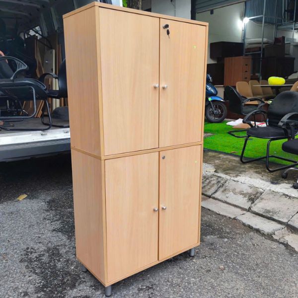 Thanh lý tủ tài liệu văn phòng 4 cánh màu nâu giá rẻ