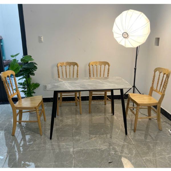 Bộ bàn ăn 4 ghế gỗ Napoleon sang trọng