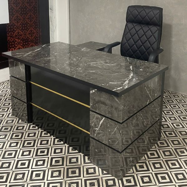 Thanh lý bàn làm việc Giám đốc chữ L vân đá sang trọng