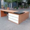 Thanh lý bàn Giám đốc gỗ MDF chữ L 2m3x2m