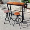 Thanh lý ghế quầy bar xoay mặt gỗ khung sắt cao cấp