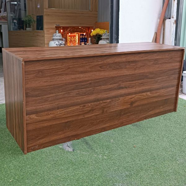Thanh lý quầy lễ tân văn phòng gỗ MDF nâu 2 người