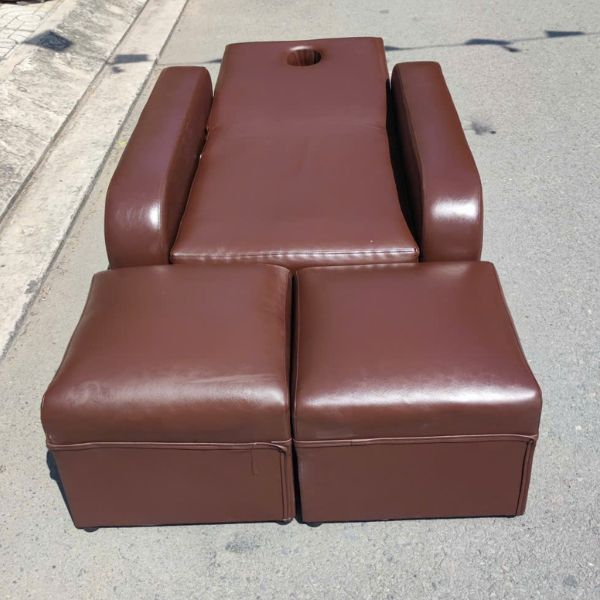 Thanh lý ghế massage foot bọc da màu nâu cao cấp