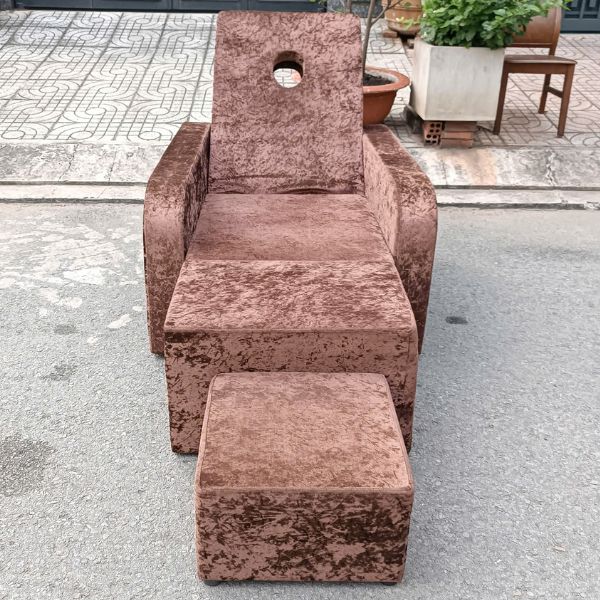 Bộ ghế sofa massage foot nâng cơ bọc nhung thanh lý